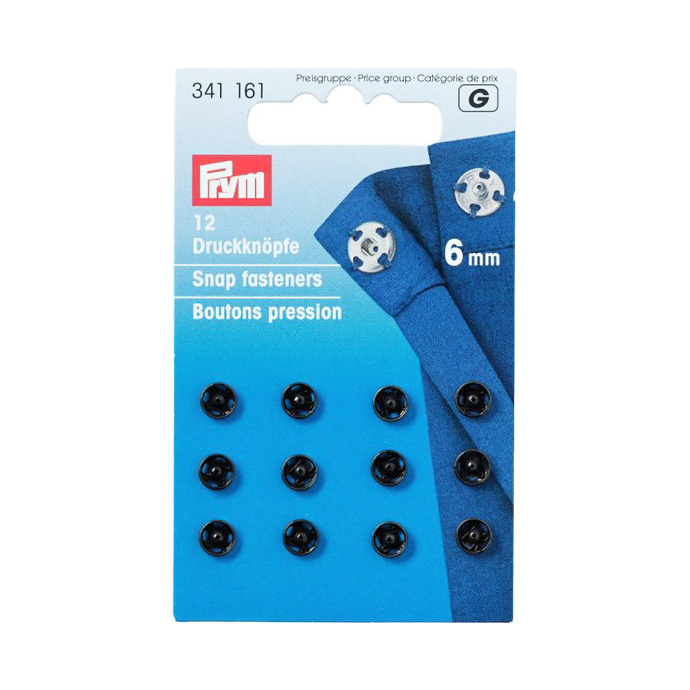 Prym Sew-On Snap Fasteners - Black Brass 6mm - 12 ct - Joann Fabrics