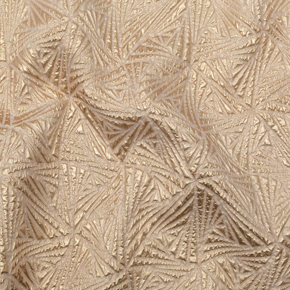Luminous Gold Geometric Double-Layer Creped Organza Brocade - Joann Fabrics