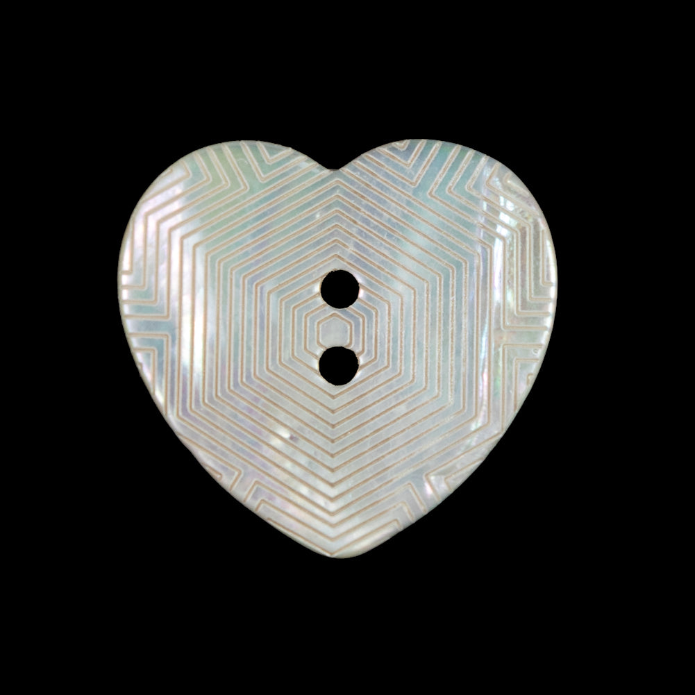Italian Iridescent Heart-Shaped Shell Button - 40L/25.5mm - Joann Fabrics