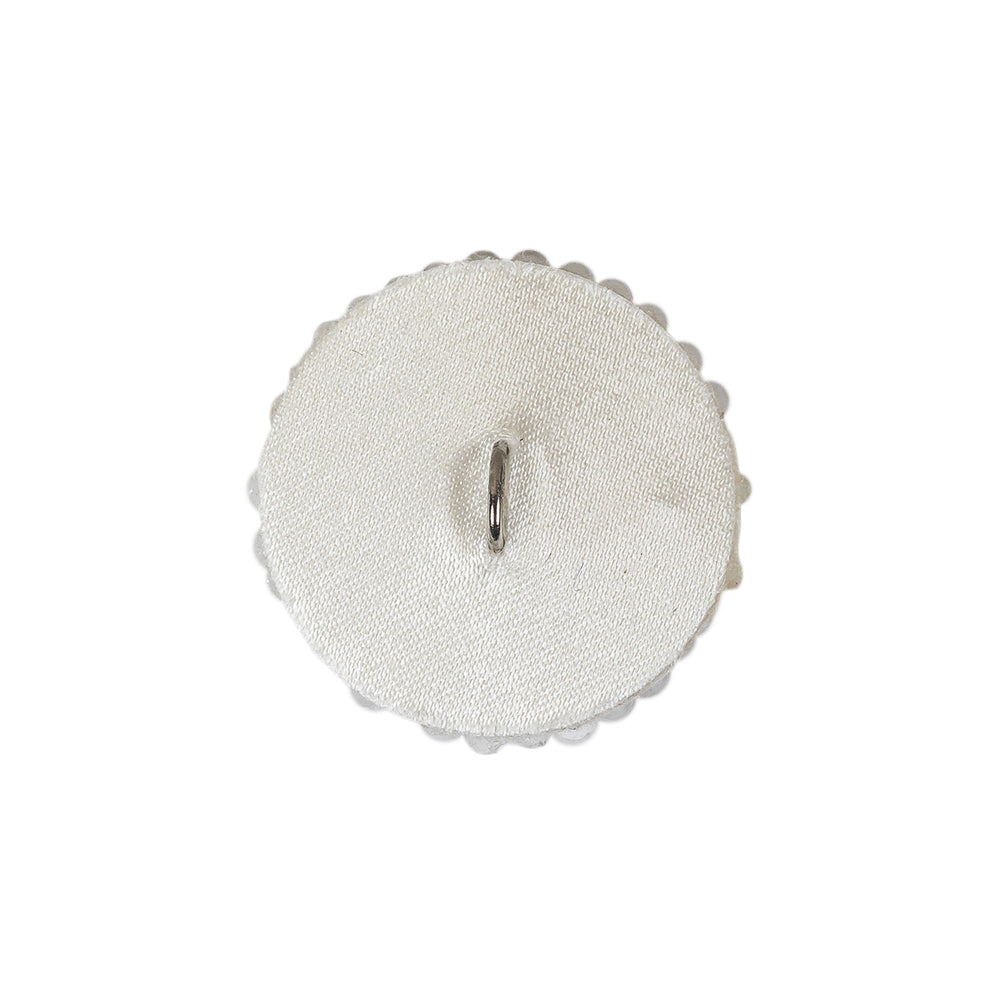 Vintage Satin White Seed Beaded Shank Back Button - 33L/21mm - Joann Fabrics