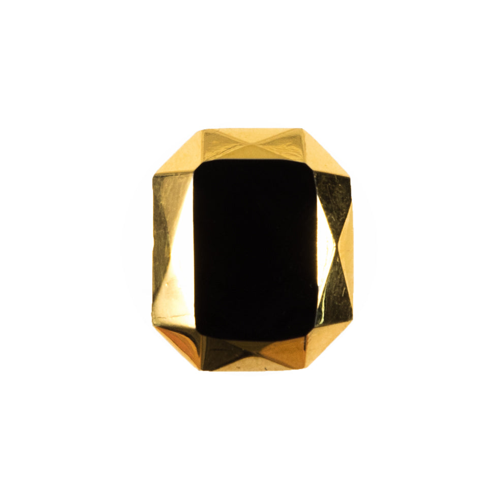 Black/Gold Glass Shank-Back Button - 36L/23mm - Joann Fabrics