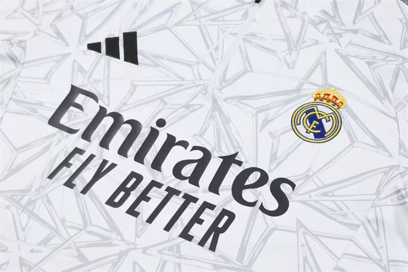 2024/2025 Real Madrid half-pull training suit white set