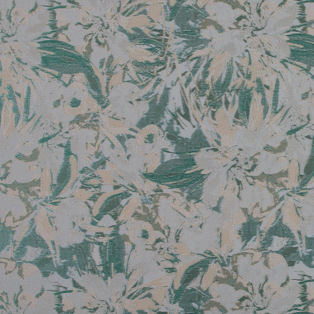 Beige, Green and Ivory Abstract Floral Jacquard - Joann Fabrics