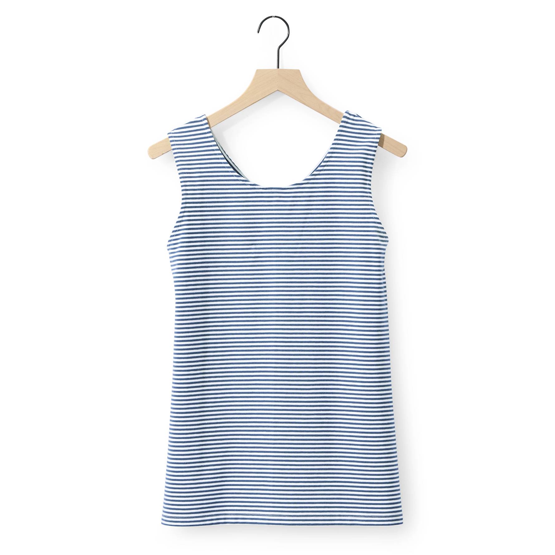 Two-Way Convertible Cotton Stripe Tank, Round or V Neck, 2 Looks in 1 - Northstyle Catalog
