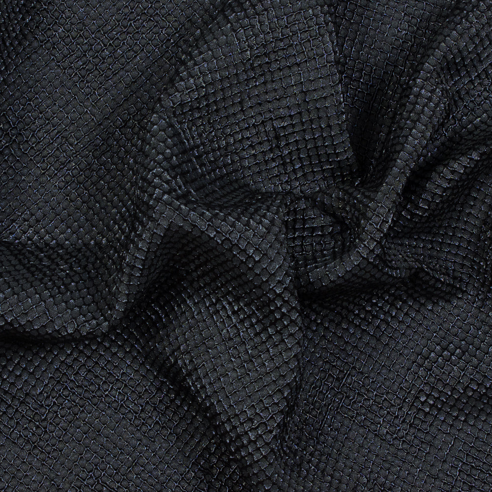 Marylin Metallic Black and Navy Diamond Quilted Brocade - Joann Fabrics
