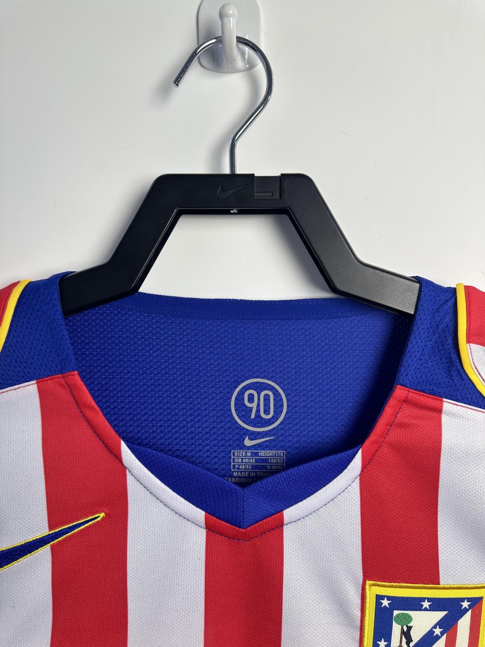 2004/2005 Retro Long sleeve Atletico Madrid Home Soccer Jersey 1:1 Thai Quality