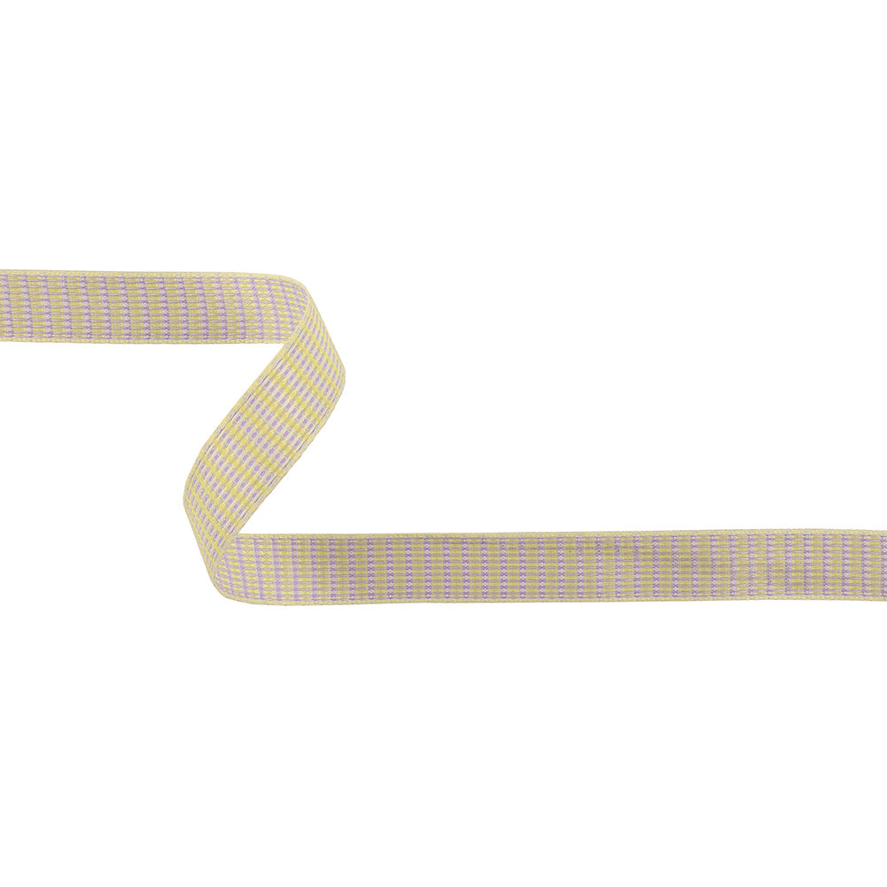 Lavender, Lemon, and Tofu Rectangles Jacquard Ribbon - 0.625