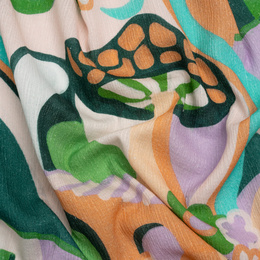 Mood Exclusive Orange Mid Mod Mushroom Slubbed Gauzy Cotton Woven - Joann Fabrics