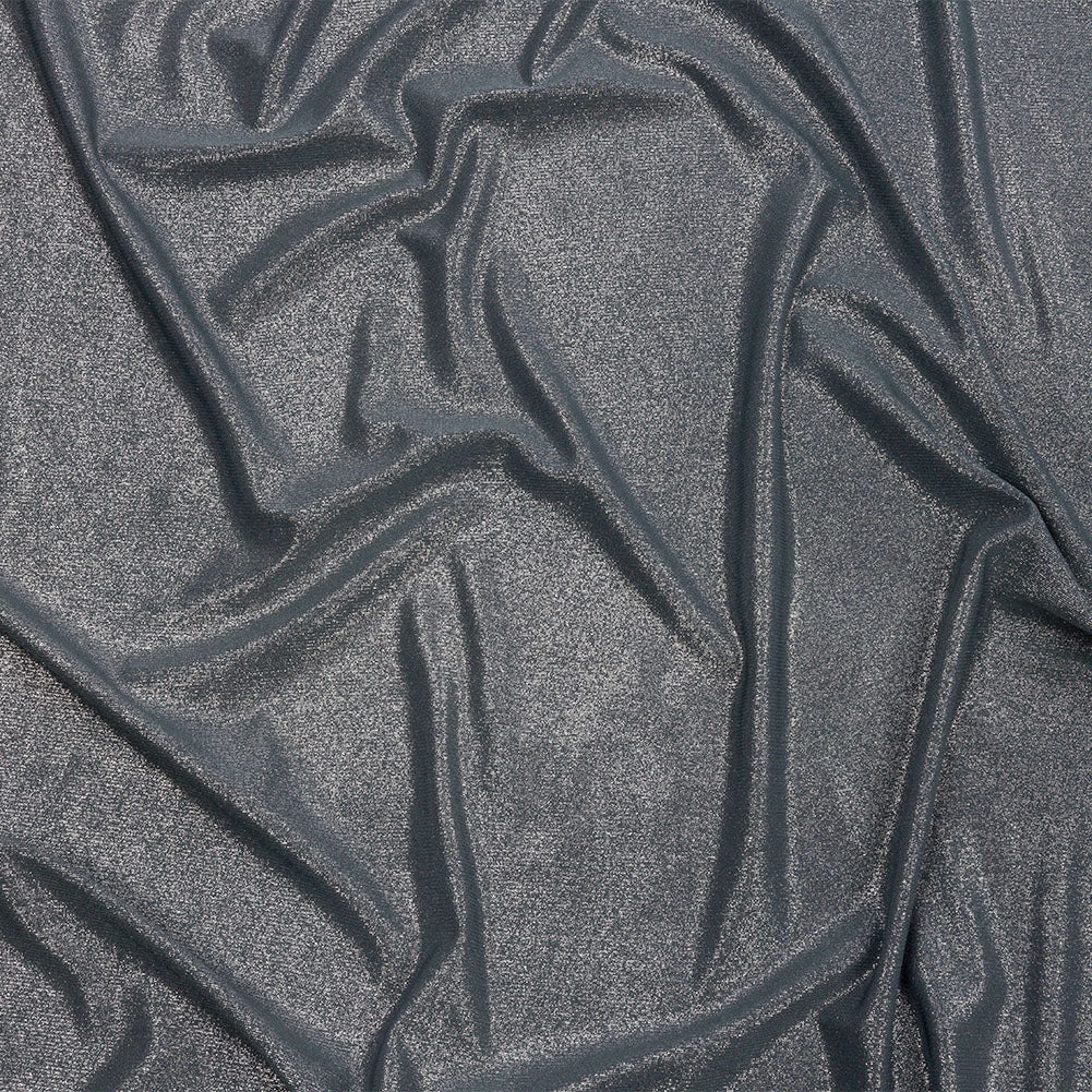 Foiled ITY Interlock Knit - Steel Gray and Silver - Gaby Collection - Joann Fabrics