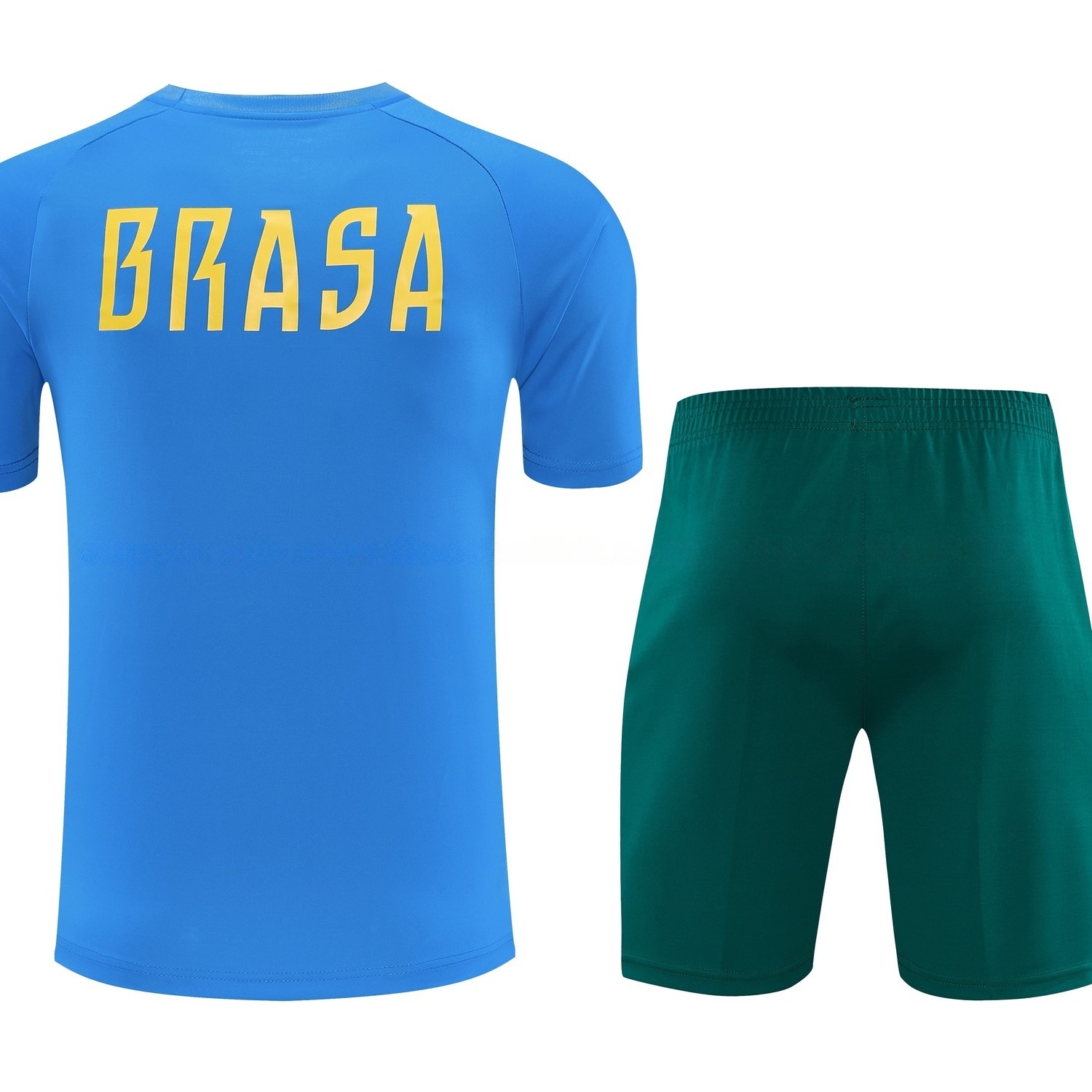 Brazil 2026 Short-Sleeve Training Set - Blue Top & Dark Green Shorts - UnitedFutballJersey