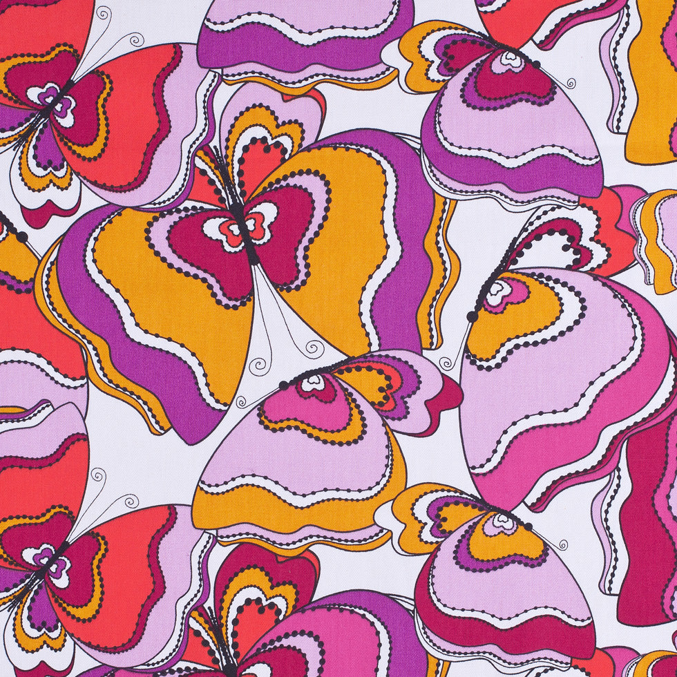 Swedish Orange and Purple Mod Butterflies Cotton - Joann Fabrics
