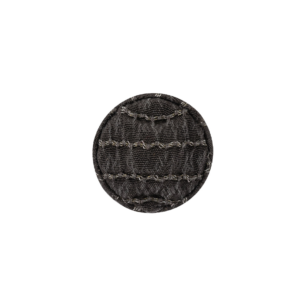 Gray and Chrome Lurex Striated Satin Fabric Covered Silk and Metal Sew On Button - 24L/15mm - Joann Fabrics