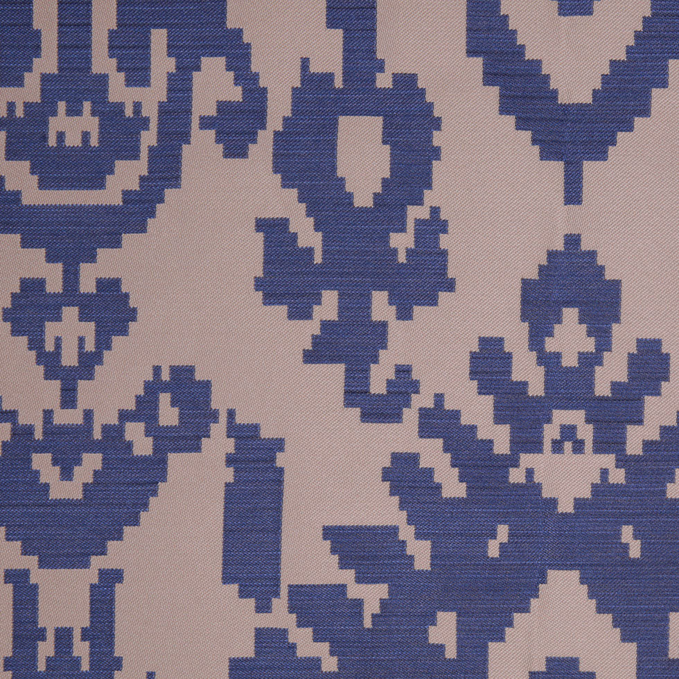 Denim Geometric Polyester Brocade - Joann Fabrics