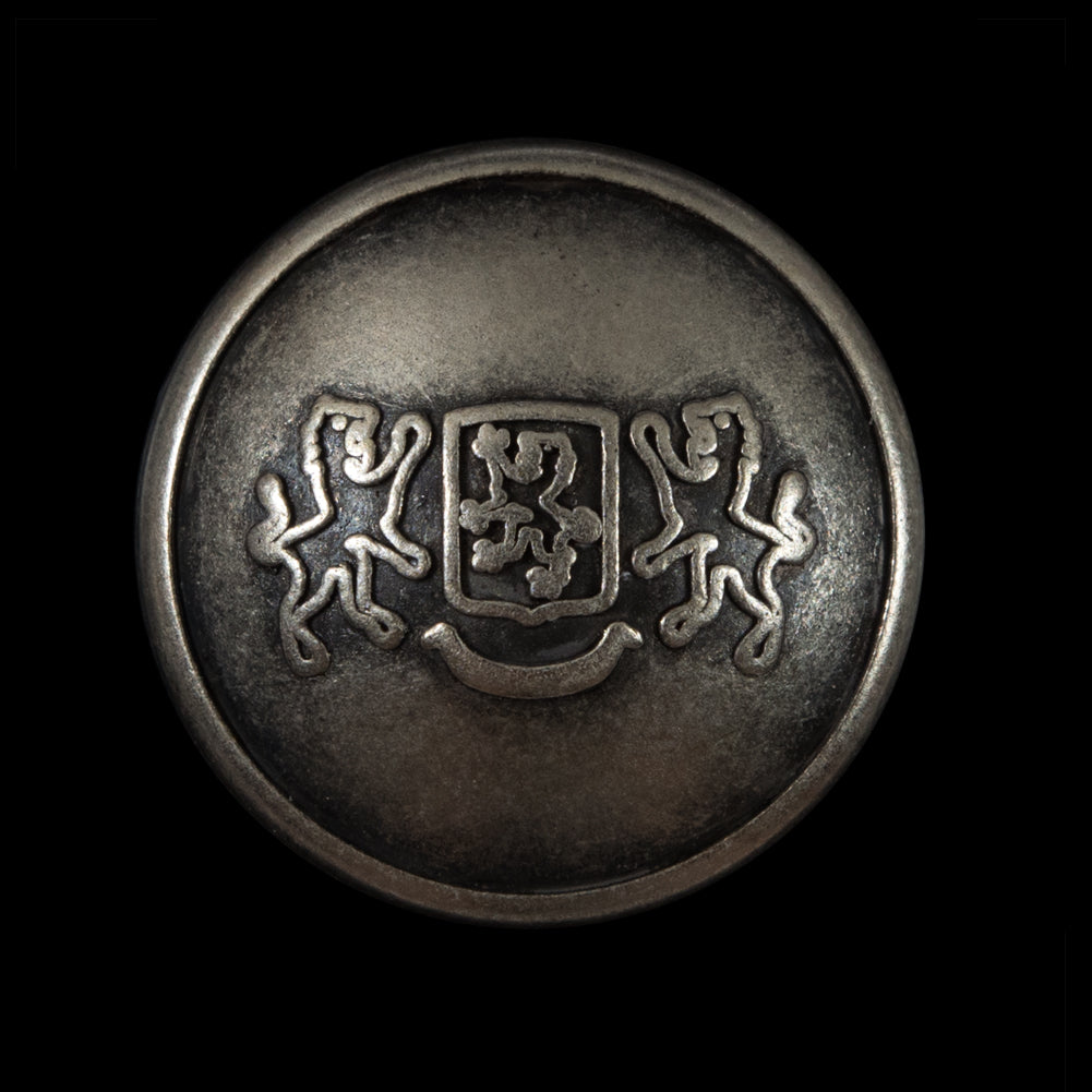 Silver Double Lion Crest Metal Shank Back Button - 44L/28mm - Joann Fabrics