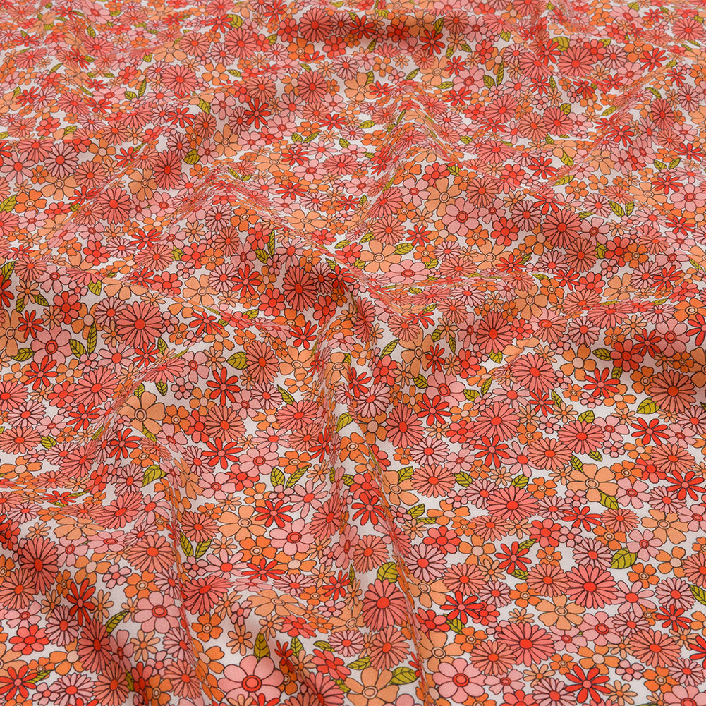 Cotton Voile - Orange Floral - Strawberry Fields Print - Mood Exclusive Secret Garden Collection - Joann Fabrics