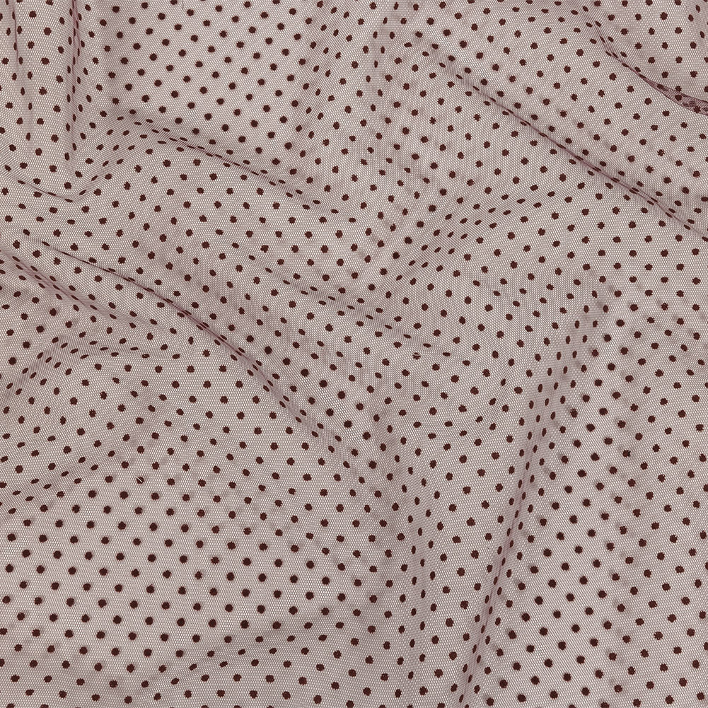 Famous Australian Designer Mahogany Flocked Dots Polyester Mesh - Joann Fabrics