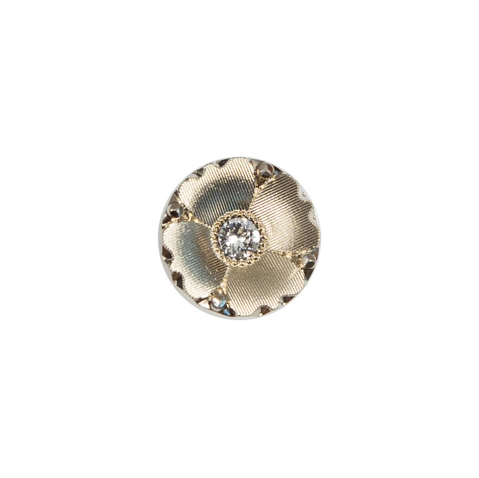 Italian Gold Floral Button with Rhinestone Core - 20L/12.5mm - Joann Fabrics