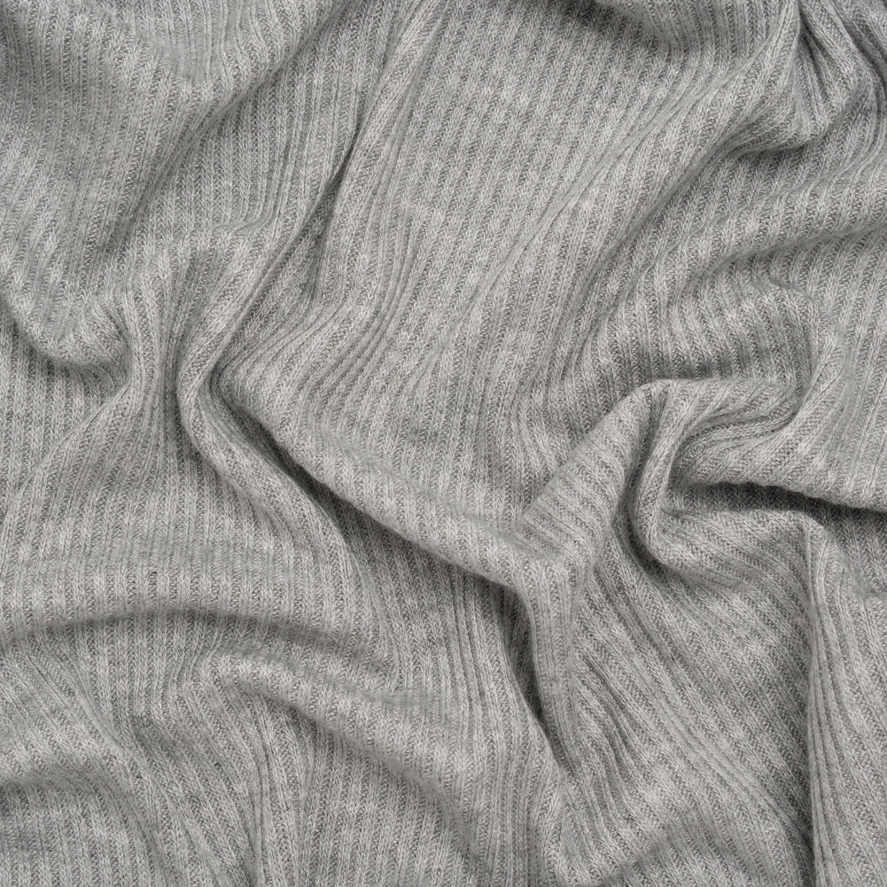 Brushed Cozy Stretch Viscose 2x2 Rib Knit - Heather Gray - Deadstock - Joann Fabrics