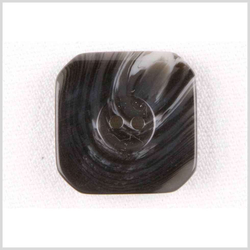 Square Plastic 2-Hole Button - 34L/21.5mm - Black and White Swirls - Joann Fabrics