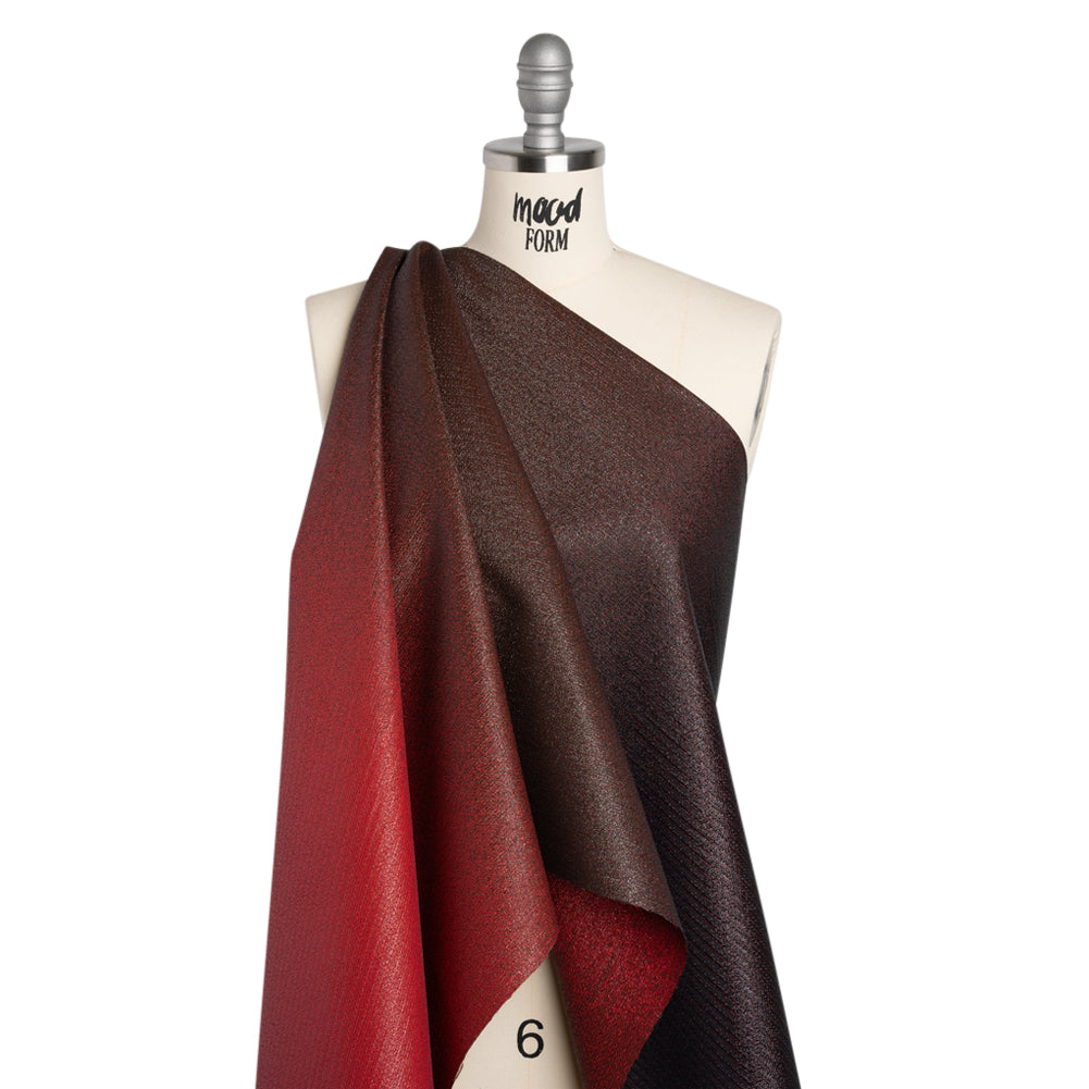 Metallic Luxury Brocade - Red and Black Crackled Ombre - Joann Fabrics