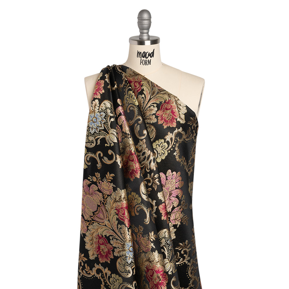 Yaya Han Metallic Polyester Brocade - Black, Red and Sage Green Floral Damask - Cosplay Collection - Joann Fabrics
