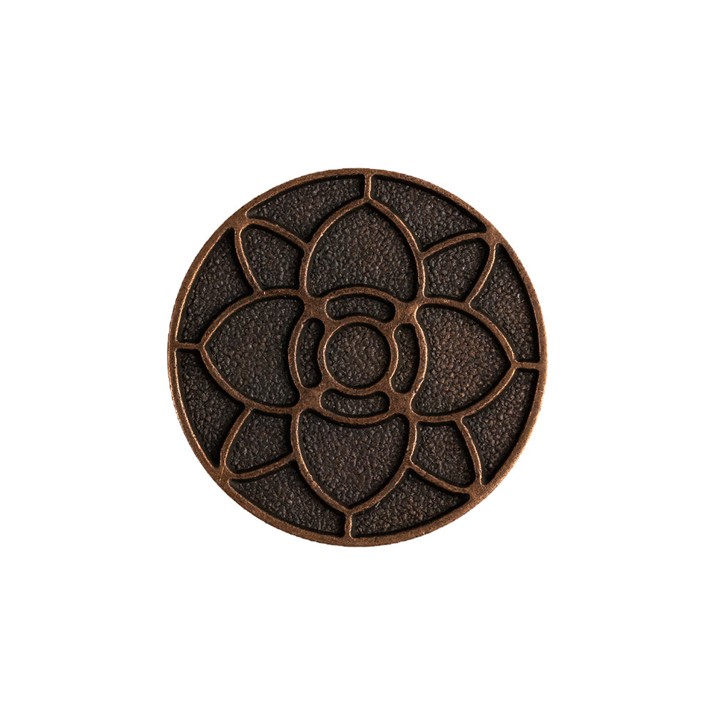 Italian Copper Floral Metal Shank Back Button - 36L/23mm - Joann Fabrics