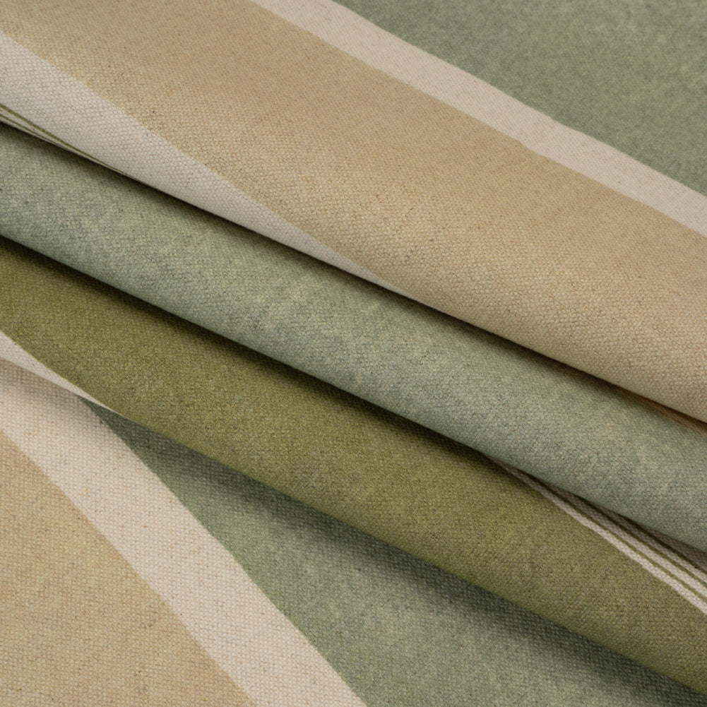 Printed Cotton Canvas - Moss Stripes - British Imported - Joann Fabrics