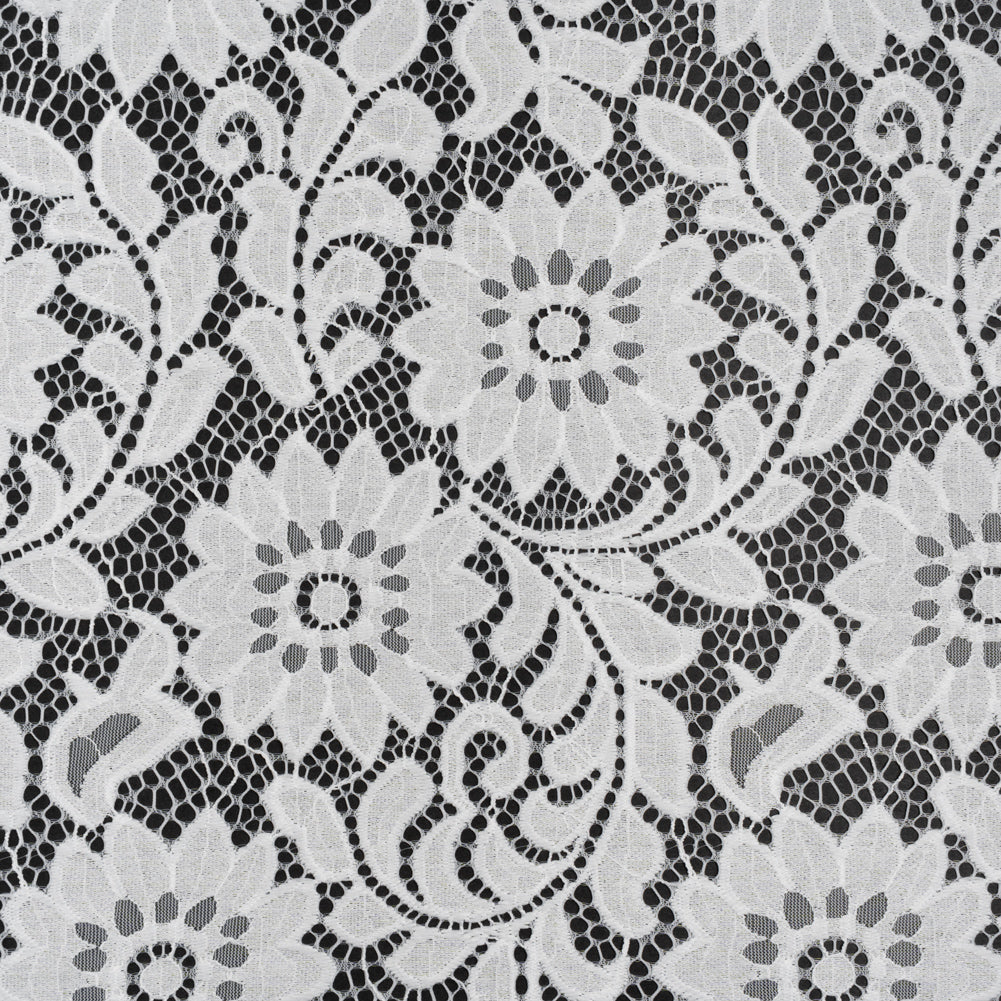 Nylon and Cotton Re-Embroidered Lace - Ivory Floral - Designer Deadstock - Joann Fabrics