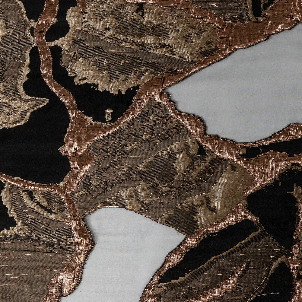 Metallic Two Penny and Black Abstract Burnout Luxury Brocade - Joann Fabrics