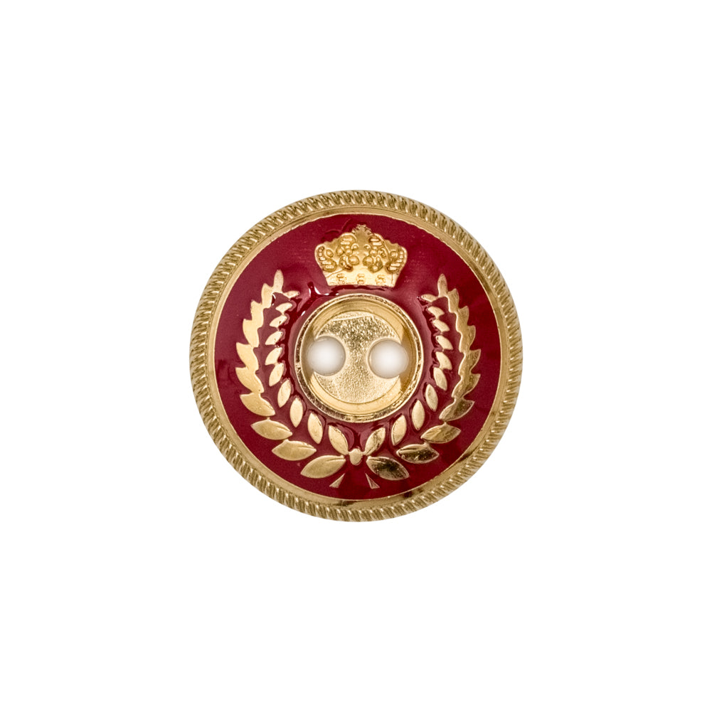 Italian Gold and Red 2-Hole Crest Button - 32L/20mm - Joann Fabrics
