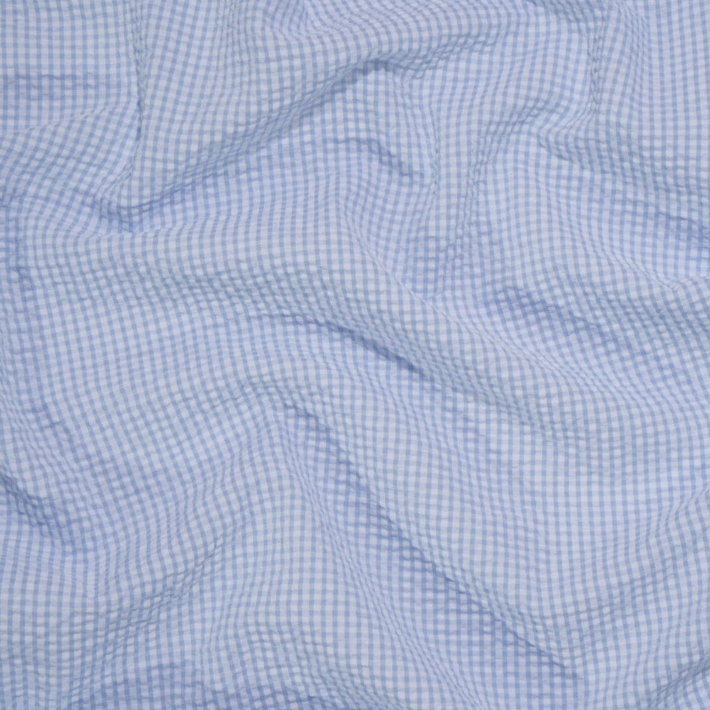 Polyester and Cotton Seersucker - Blue and White Checks - Wylie Collection - Joann Fabrics