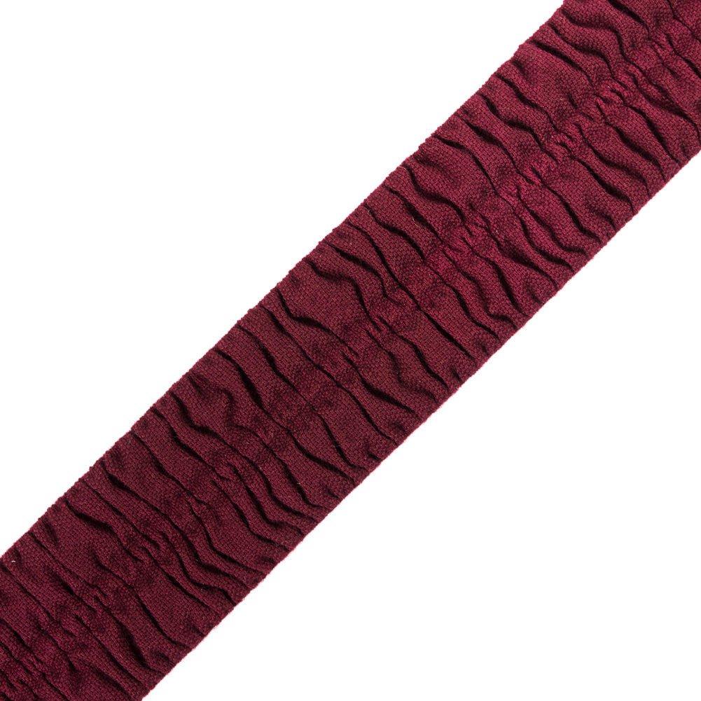 Italian Wine Ruched Stretch Wool Trimming - 2.375