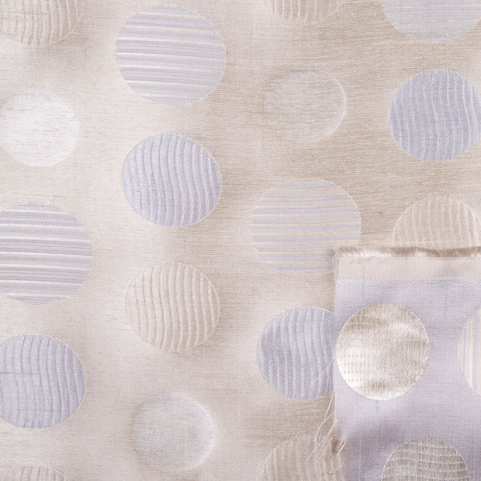 Cream/Ice Blue Geometric Shantung   /Dupioni - Joann Fabrics