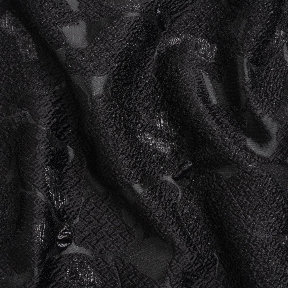 Metallic Black Floating Blossoms Luxury Brocade - Joann Fabrics