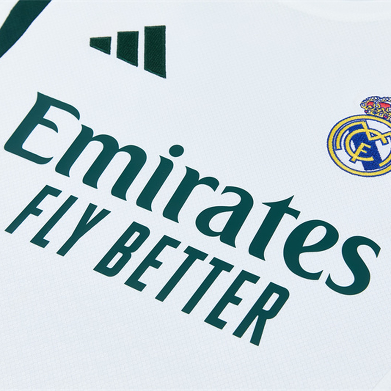 Real Madrid 26-27 Kids Short-Sleeve Training Set - White Top & Dark Green Shorts - UnitedFutballJersey