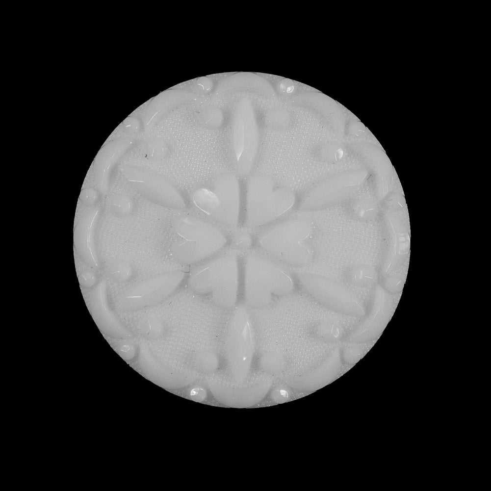White Textured Floral Shank Back Button - 44L/28mm - Joann Fabrics