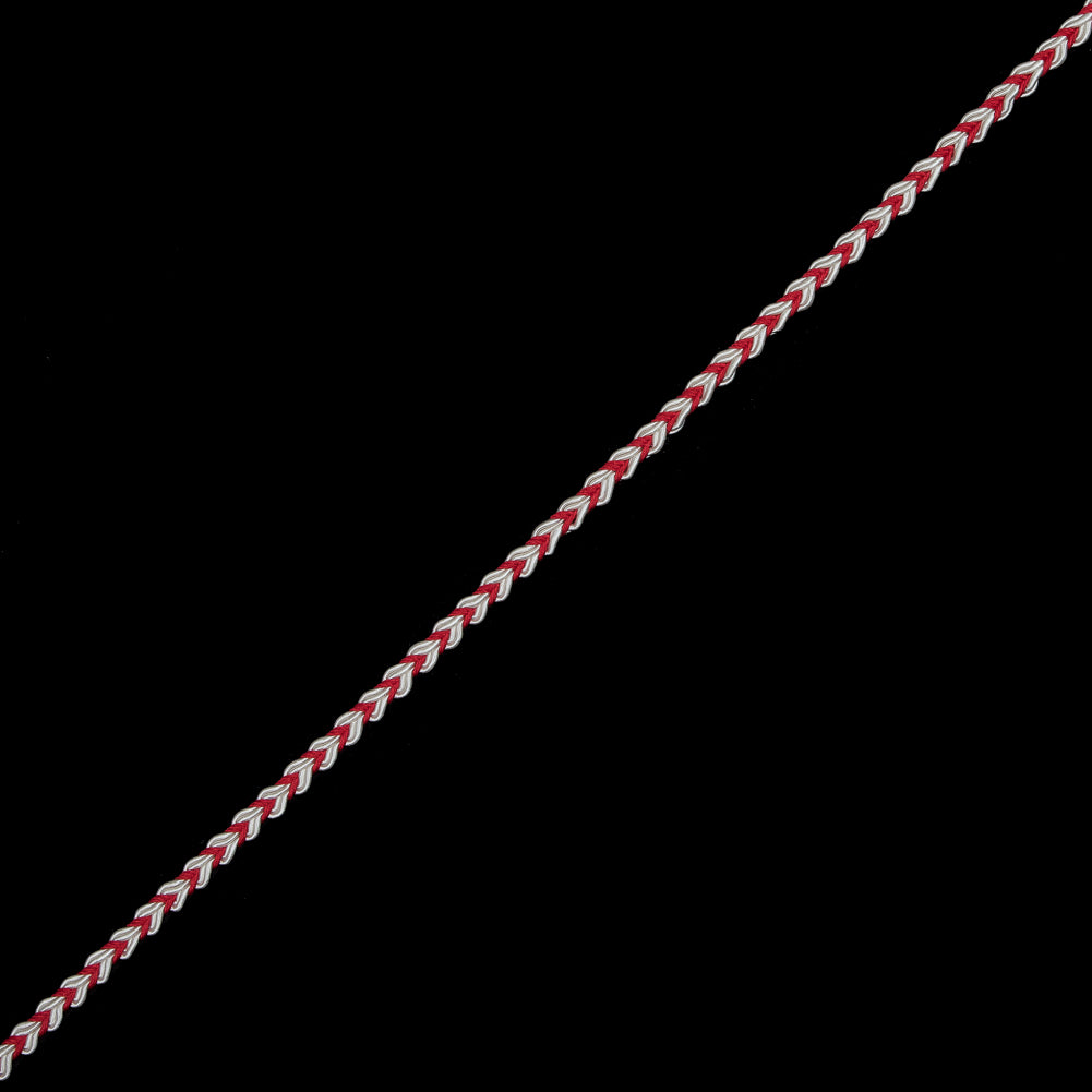 Red and White Two-Tone Braided Trim - 0.25