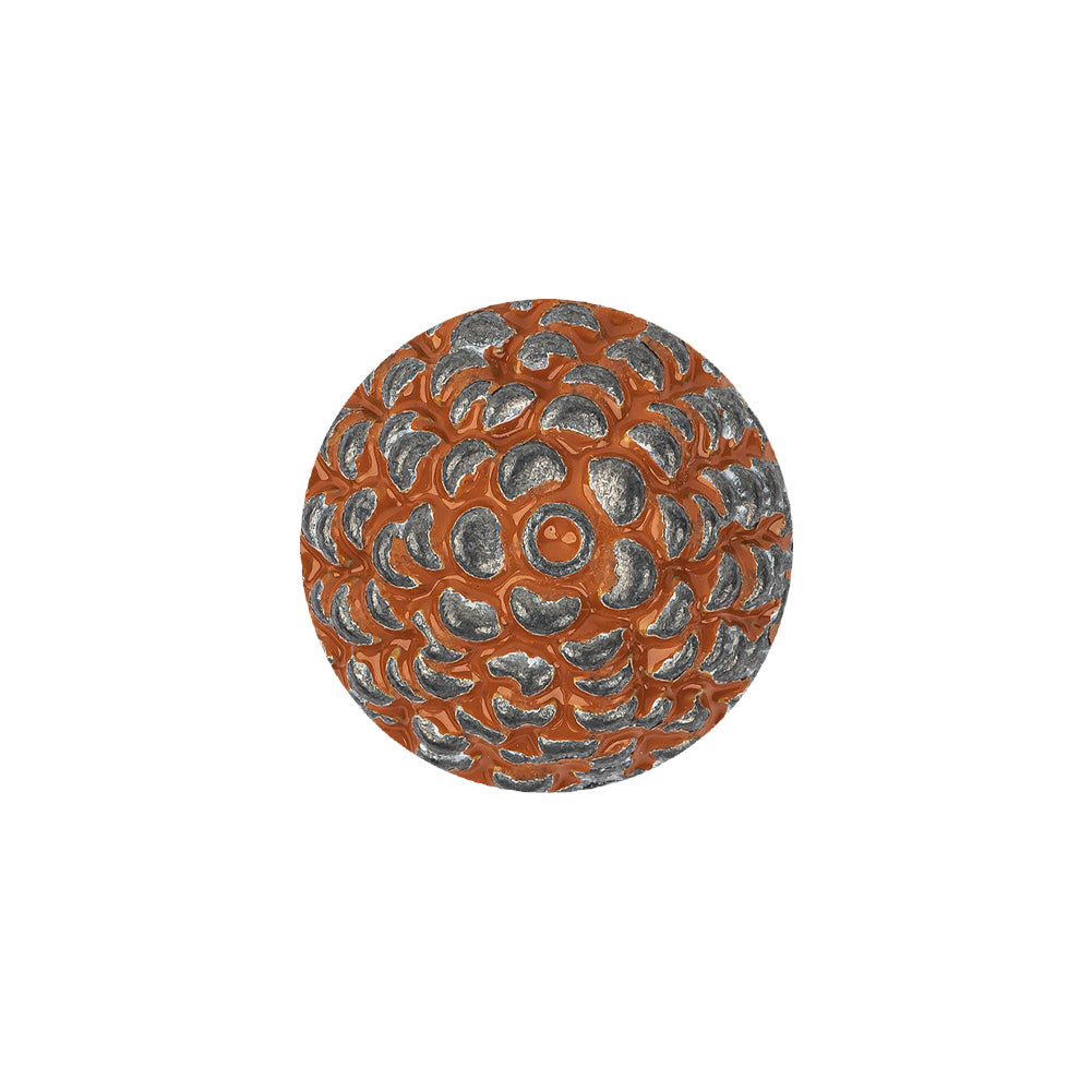 Silver and Orange Metal Acorn-Top Shank Back Coat Button - 30L/19mm - Joann Fabrics