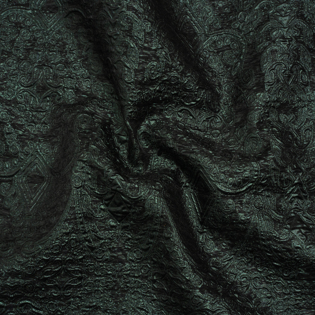 Metallic Luxury Brocade - Dark Green Fancy Chandeliers - Joann Fabrics