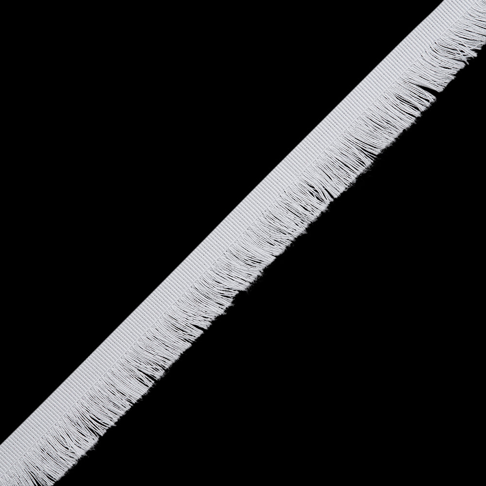 Cotton Grosgrain Ribbon with Fringe Made in Italy - 0.875