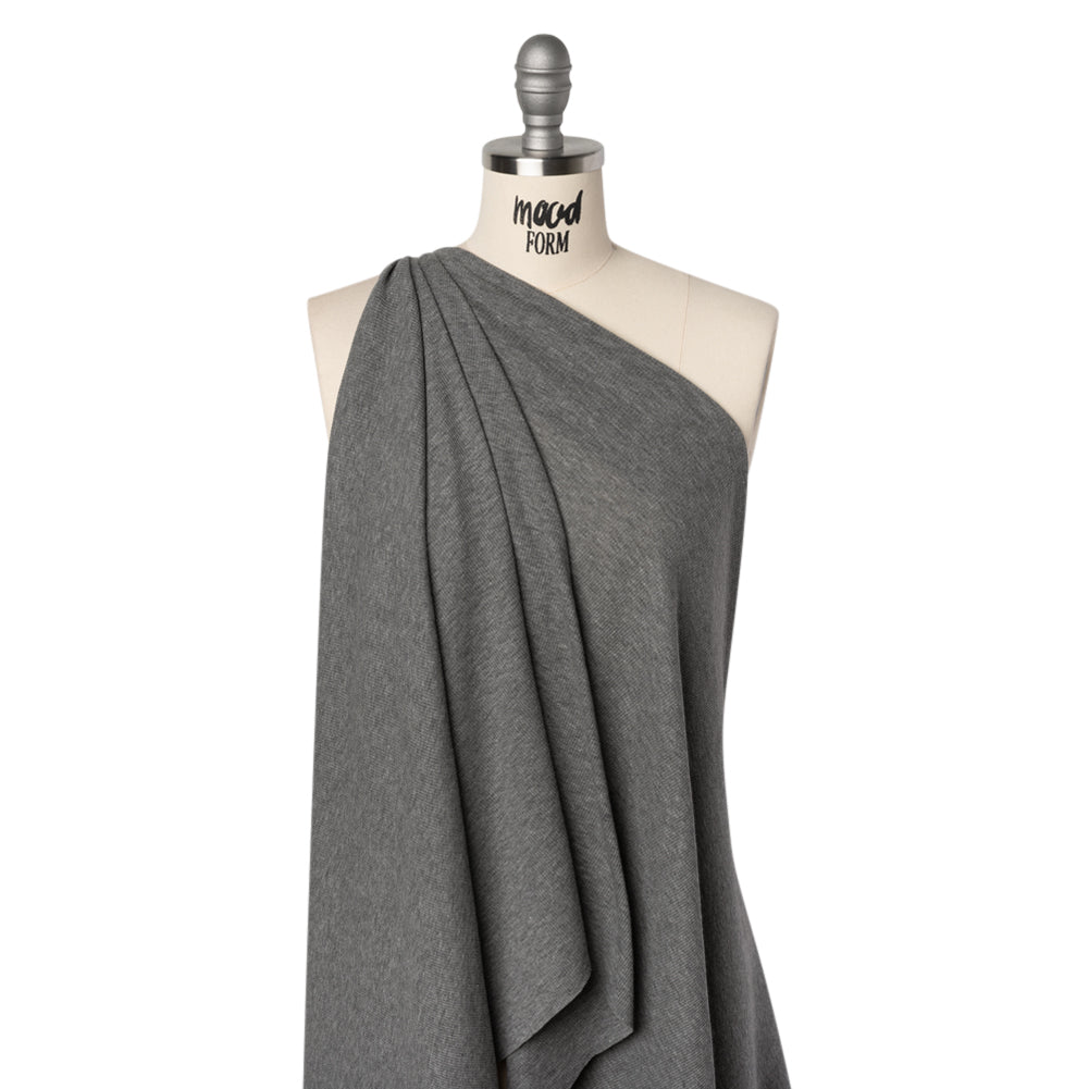 Cotton and Polyester 2x2 Rib Knit - Dark Heathered Gray - Deadstock - Joann Fabrics