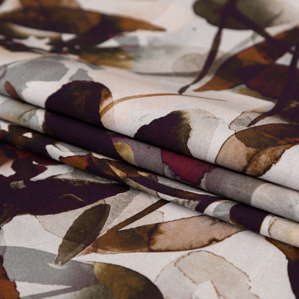 Stretch Cotton Sateen - Burgundy and White Floral - A Drop of Golden Sun Print - Mood Exclusive Harvest Collection - Joann Fabrics