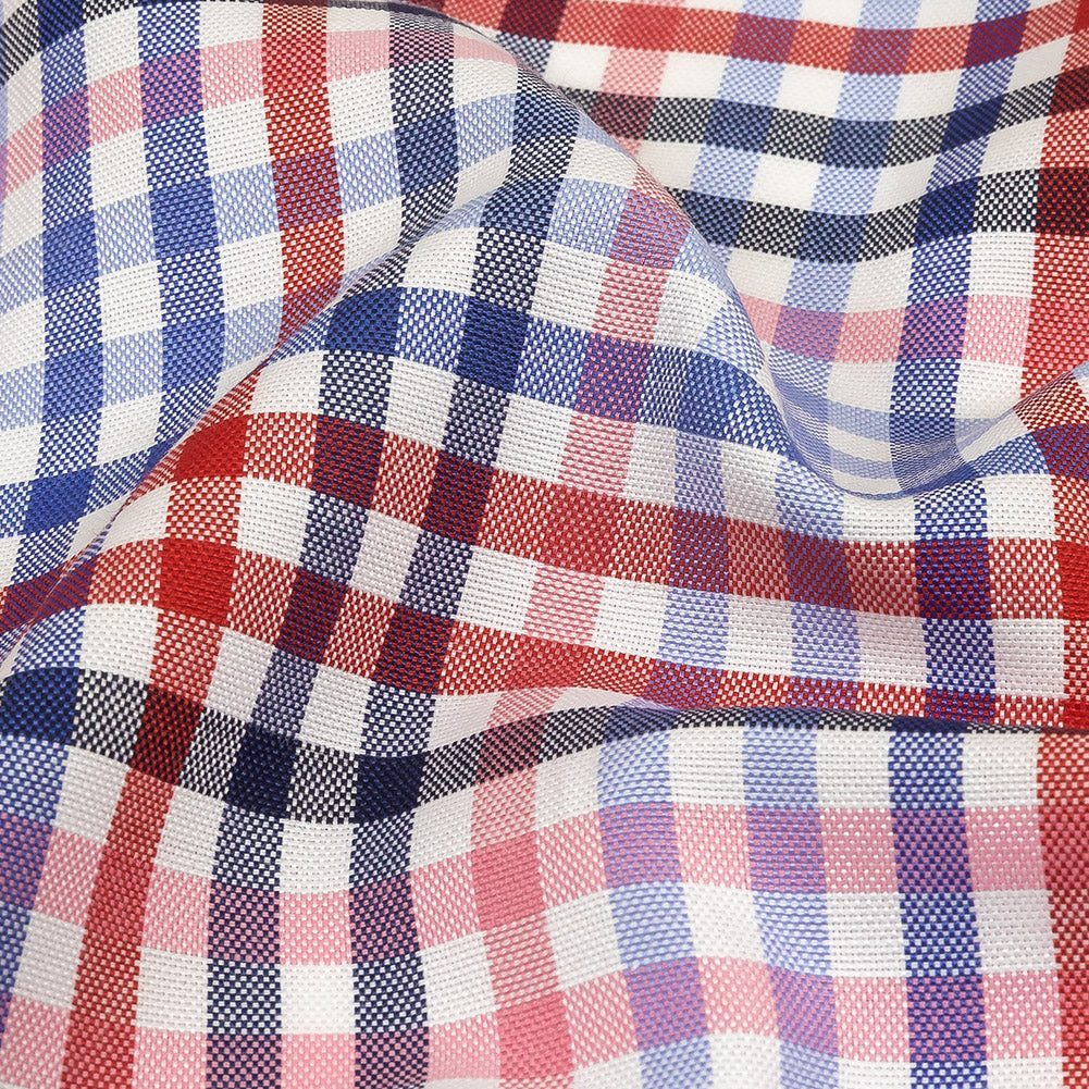 Red, White and Olympian Blue Plaid Cotton and Polyester Shirting - Joann Fabrics
