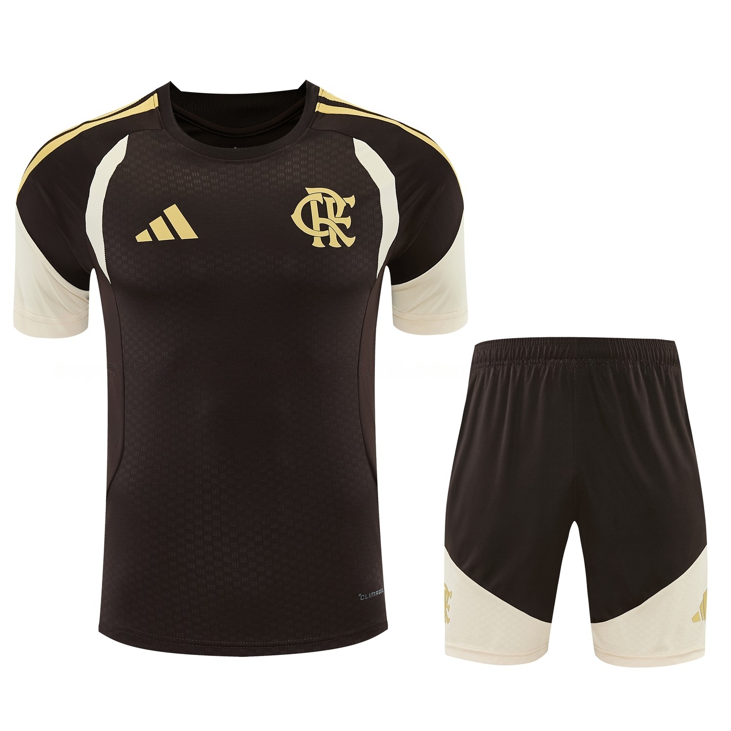 Flamengo 26-27 Short-Sleeve Training Set - Brown Top & Brown Shorts - UnitedFutballJersey