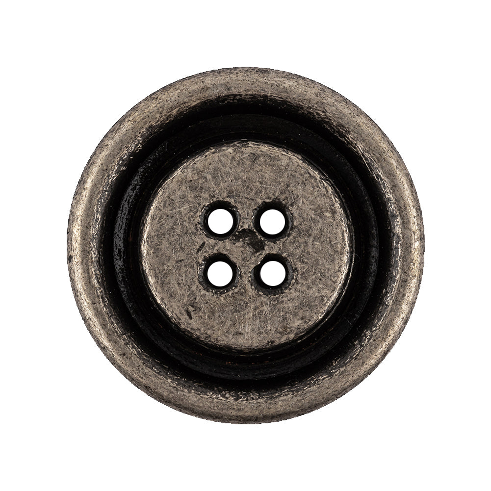 Italian Silver Oxidized Deep Well 4-Hole Button - 44L/28mm - Joann Fabrics