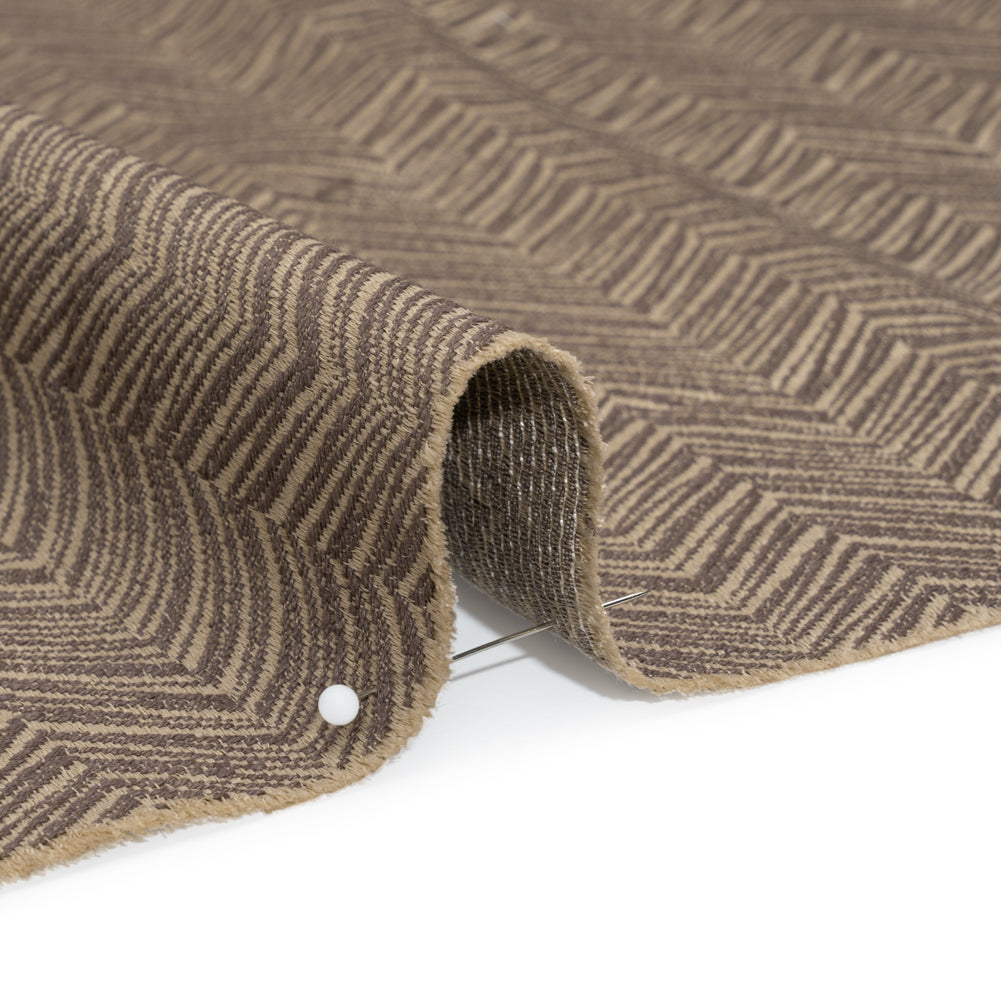 Herringbone Chevrons Recycled Polyester and Cotton Drapery Jacquard - Flint - British Imported - Joann Fabrics