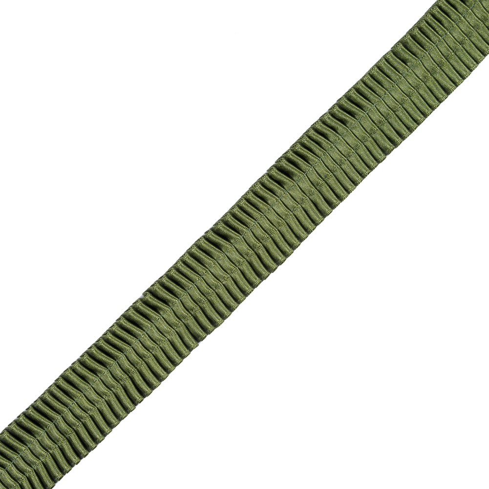 Italian Green Deep Knife Pleated Trimming - 1