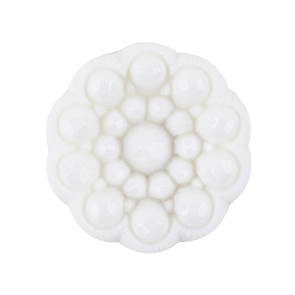 Italian White Decorative Circles Floral Shank Back Button - 44L/28mm - Joann Fabrics