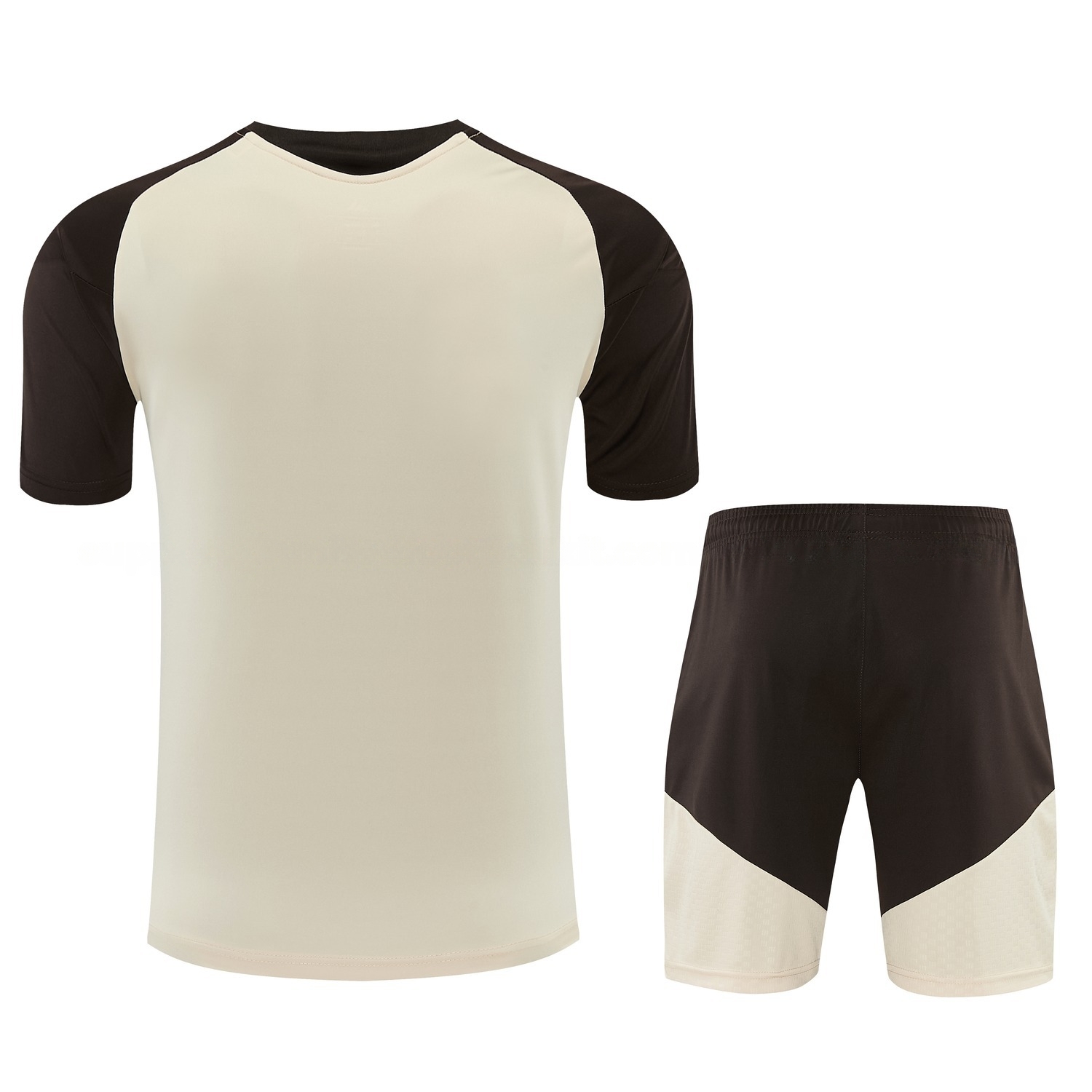 Flamengo 26-27 Short-Sleeve Training Set - Beige Top & Brown Shorts - UnitedFutballJersey