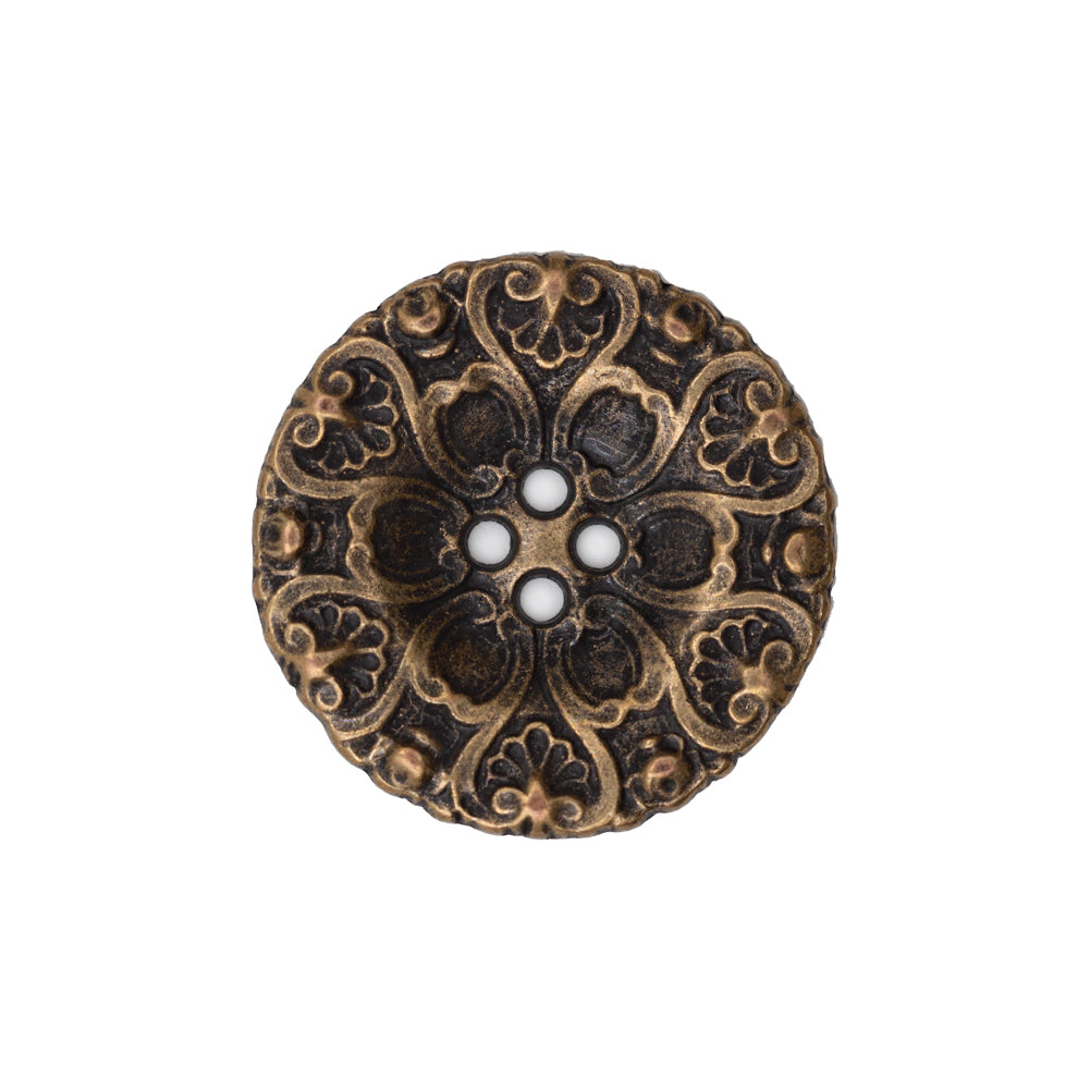 Italian Antique Gold Ornate Metal Zamac Button - 36L/23mm - Joann Fabrics